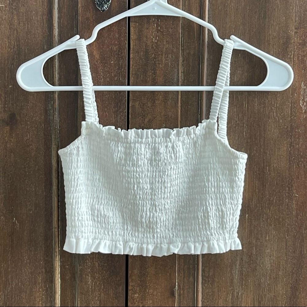 Aritzia/Sunday Best smocked crop top